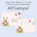 Load image into Gallery viewer, The envelope for Tree-Free’s Hip Hip Hop card, along with the following text: “Every Tree-Free 5x7 card comes with a matching ARTvelope!”
