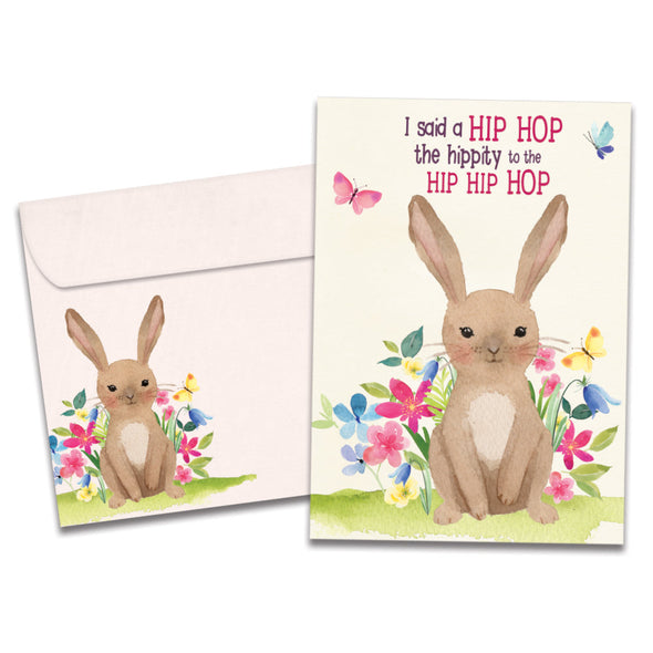 The cover of Tree-Free's Hip Hip Hop card, along with its matching envelope.