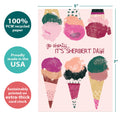 Load image into Gallery viewer, The cover of Tree-Free’s Go Shorty card with lines demonstrating its 5x7 dimensions, along with the following text: “100% PCW recycled paper, proudly made in the USA, sustainably printed on extra-thick card stock”
