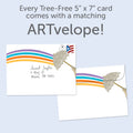 Load image into Gallery viewer, The envelope for Tree-Free’s Hold On Tight Support Card card, along with the following text: “Every Tree-Free 5x7 card comes with a matching ARTvelope!”
