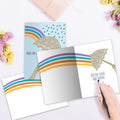 Load image into Gallery viewer, The inside of Tree-Free’s Hold On Tight Support Card card, with the cover and envelope in the background.
