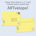 Load image into Gallery viewer, The envelope for Tree-Free’s Keep On Shining card, along with the following text: “Every Tree-Free 5x7 card comes with a matching ARTvelope!”
