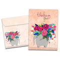 Load image into Gallery viewer, The cover of Tree-Free&#39;s Floral Bouquet Elephant card, along with its matching envelope.
