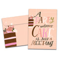 Load image into Gallery viewer, The cover of Tree-Free&#39;s Party With Cake card, along with its matching envelope.
