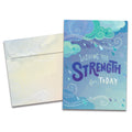 Load image into Gallery viewer, The cover of Tree-Free&#39;s Strength For Today Support Card card, along with its matching envelope.

