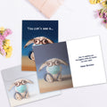 Load image into Gallery viewer, The inside of Tree-Free’s Mask Bunny card, with the cover and envelope in the background.
