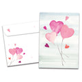 Load image into Gallery viewer, The cover of Tree-Free&#39;s Heart Balloons card, along with its matching envelope.
