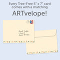 Load image into Gallery viewer, The envelope for Tree-Free’s Season of the Soul card, along with the following text: “Every Tree-Free 5x7 card comes with a matching ARTvelope!”
