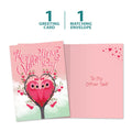 Load image into Gallery viewer, The cover and inside of Tree-Free’s Owl Pair card, along with the following text: “1 greeting card, 1 matching envelope”
