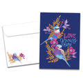 Load image into Gallery viewer, The cover of Tree-Free&#39;s Love Grows Here card, along with its matching envelope.
