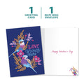 Load image into Gallery viewer, The cover and inside of Tree-Free’s Love Grows Here card, along with the following text: “1 greeting card, 1 matching envelope”
