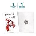 Load image into Gallery viewer, The cover and inside of Tree-Free’s Peace In The World Holiday Card card, along with the following text: “1 greeting card, 1 matching envelope”
