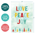 Load image into Gallery viewer, Love Peace Joy Holiday Card
