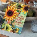 Load image into Gallery viewer, Lifestyle image(s) featuring Tree-Free’s Thankful Sunflowers Thanksgiving Card card
