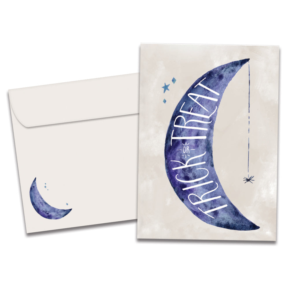 Trick Or Treat Moon Halloween Card