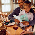 Load image into Gallery viewer, Lifestyle image(s) featuring Tree-Free&#39;s Floral Menorah Hanukkah Card card
