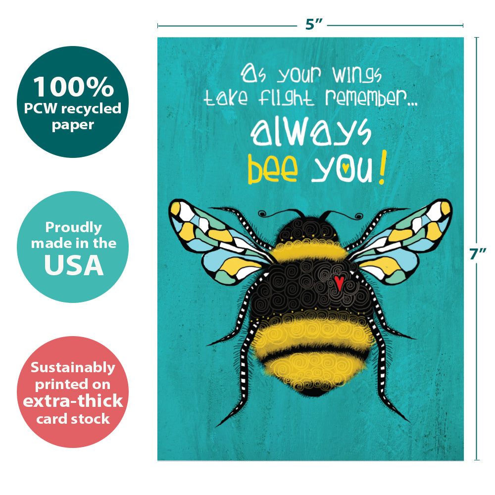 Bee Graduation Card Bee You Graduation Greeting Card 4 Pack – Tree-Free Greetings