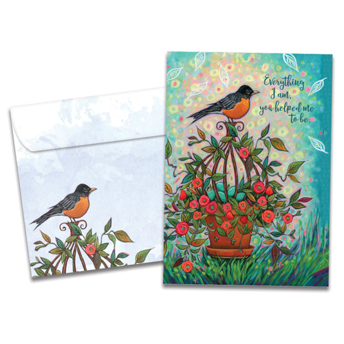 The cover of Tree-Free's Selfless Love card, along with its matching envelope.