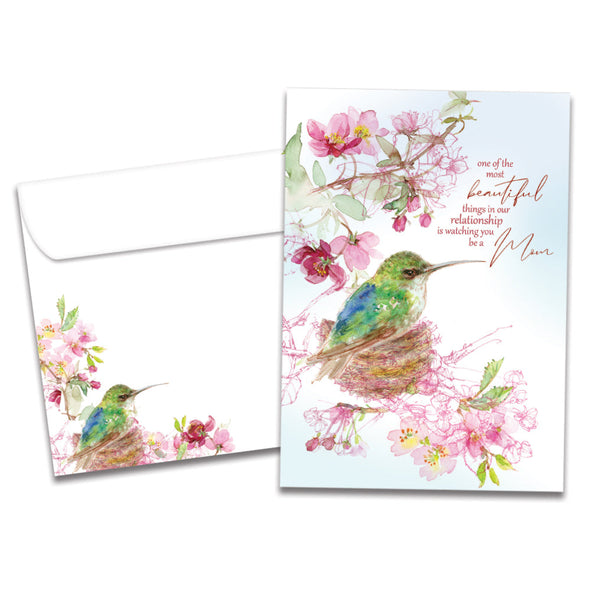 The cover of Tree-Free's Beautiful Mom card, along with its matching envelope.