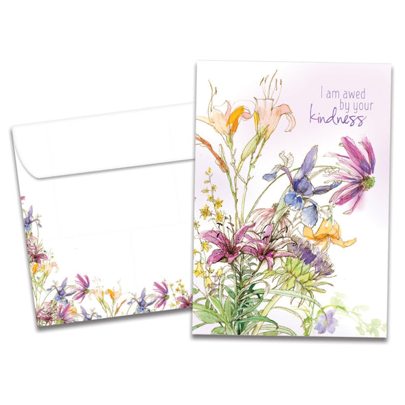 The cover of Tree-Free's Thing of Beauty card, along with its matching envelope.