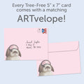 Load image into Gallery viewer, The envelope for Tree-Free’s Keep Us Alive card, along with the following text: “Every Tree-Free 5x7 card comes with a matching ARTvelope!”
