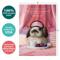 Load image into Gallery viewer, The cover of Tree-Free’s Keep Us Alive card with lines demonstrating its 5x7 dimensions, along with the following text: “100% PCW recycled paper, proudly made in the USA, sustainably printed on extra-thick card stock”
