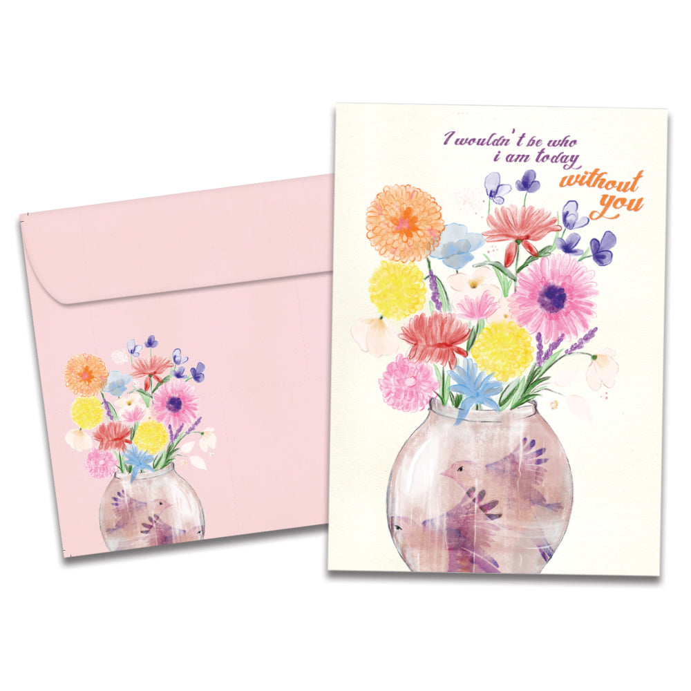 The cover of Tree-Free's Who I Am card, along with its matching envelope.