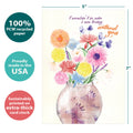 Load image into Gallery viewer, The cover of Tree-Free’s Who I Am card with lines demonstrating its 5x7 dimensions, along with the following text: “100% PCW recycled paper, proudly made in the USA, sustainably printed on extra-thick card stock”
