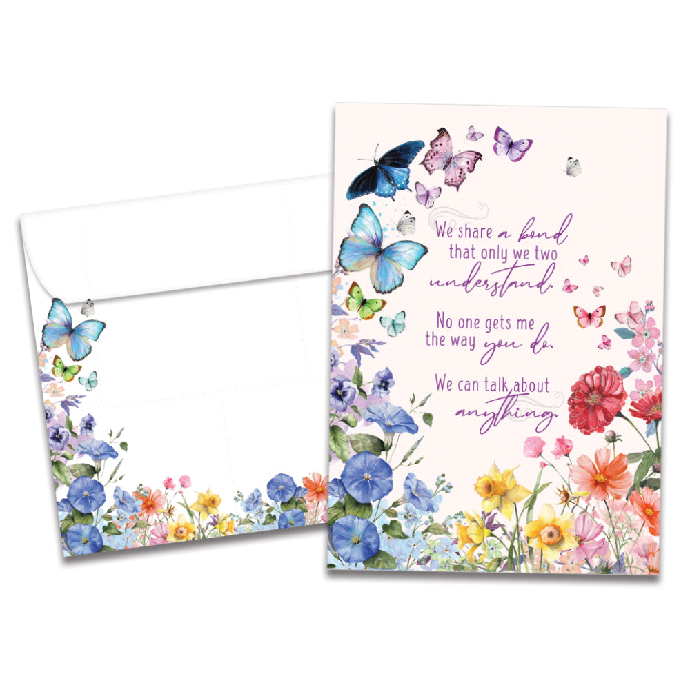 The cover of Tree-Free's Our Bond card, along with its matching envelope.