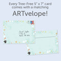 Load image into Gallery viewer, The envelope for Tree-Free’s Proud of You card, along with the following text: “Every Tree-Free 5x7 card comes with a matching ARTvelope!”
