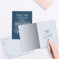 Load image into Gallery viewer, The inside of Tree-Free’s Role Model Dad card, with the cover and envelope in the background.
