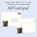 Load image into Gallery viewer, The envelope for Tree-Free’s Puggin Ridiculous card, along with the following text: “Every Tree-Free 5x7 card comes with a matching ARTvelope!”
