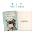 Load image into Gallery viewer, The cover and inside of Tree-Free’s Puggin Ridiculous card, along with the following text: “1 greeting card, 1 matching envelope”
