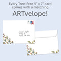 Load image into Gallery viewer, The envelope for Tree-Free’s Wild at Heart card, along with the following text: “Every Tree-Free 5x7 card comes with a matching ARTvelope!”
