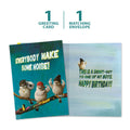 Load image into Gallery viewer, The cover and inside of Tree-Free’s Make Some Noise card, along with the following text: “1 greeting card, 1 matching envelope”
