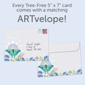 Load image into Gallery viewer, The envelope for Tree-Free’s Lunar Moth card, along with the following text: “Every Tree-Free 5x7 card comes with a matching ARTvelope!”
