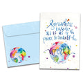 Load image into Gallery viewer, The cover of Tree-Free&#39;s Change The World card, along with its matching envelope.
