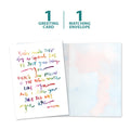 Load image into Gallery viewer, The cover and inside of Tree-Free’s Special Day card, along with the following text: “1 greeting card, 1 matching envelope”
