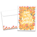 Load image into Gallery viewer, The cover of Tree-Free&#39;s All Kinds of Wonderful card, along with its matching envelope.
