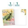 Load image into Gallery viewer, The cover and inside of Tree-Free’s Sending Love Birdie card, along with the following text: “1 greeting card, 1 matching envelope”

