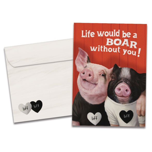 The cover of Tree-Free's BFFs card, along with its matching envelope.