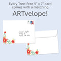 Load image into Gallery viewer, The envelope for Tree-Free’s Amazing Friend card, along with the following text: “Every Tree-Free 5x7 card comes with a matching ARTvelope!”
