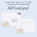 Load image into Gallery viewer, The envelope for Tree-Free’s Magical Sky card, along with the following text: “Every Tree-Free 5x7 card comes with a matching ARTvelope!”

