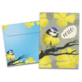 Load image into Gallery viewer, The cover of Tree-Free&#39;s Hello Yellow card, along with its matching envelope.

