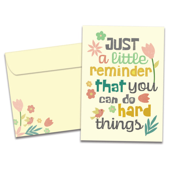 The cover of Tree-Free's Little Reminder card, along with its matching envelope.