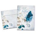 Load image into Gallery viewer, Cover of Lasting Memories Sympathy card (featuring script and serif text above artwork of flowers) and its matching envelope
