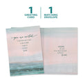Load image into Gallery viewer, The cover and inside of Tree-Free’s Invited to Be Held card, along with the following text: “1 greeting card, 1 matching envelope”
