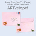 Load image into Gallery viewer, The envelope for Tree-Free’s Figgin Love You card, along with the following text: “Every Tree-Free 5x7 card comes with a matching ARTvelope!”
