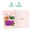 Load image into Gallery viewer, The cover and inside of Tree-Free’s Figgin Love You card, along with the following text: “1 greeting card, 1 matching envelope”
