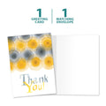 Load image into Gallery viewer, The cover and inside of Tree-Free’s Watercolor Thanks card, along with the following text: “1 greeting card, 1 matching envelope”
